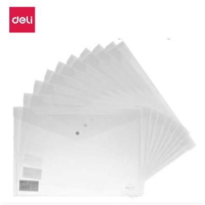 得力/deli 5505 文件袋 加厚A4透明按扣文件袋 防水資料袋文件袋學(xué)生試卷收納袋 紐扣文件袋